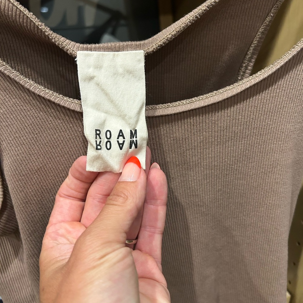 Roam Brown Ribbed Tank Top